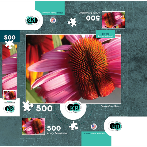 Flowers & Plants Photography: Crazy Coneflower 500 Jigsaw Puzzle box 3D Modell