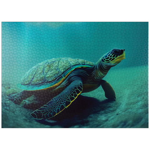 puzzleplate Sea Life Photography: Sea Turtle Serenity 1000 Jigsaw Puzzle