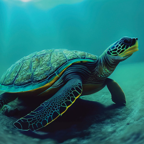 Sea Life Photography: Sea Turtle Serenity 1000 Jigsaw Puzzle 3D Modell