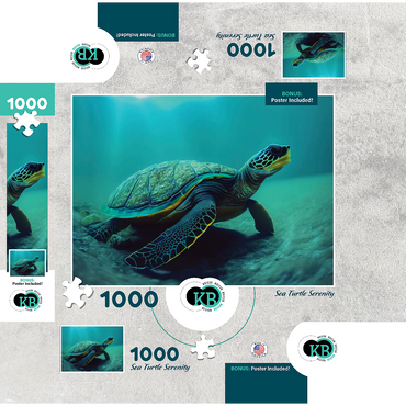 Sea Life Photography: Sea Turtle Serenity 1000 Jigsaw Puzzle box 3D Modell