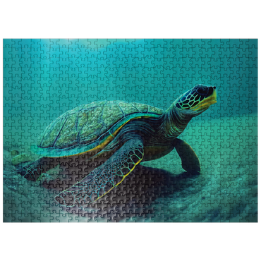 puzzleplate Sea Life Photography: Sea Turtle Serenity 500 Jigsaw Puzzle