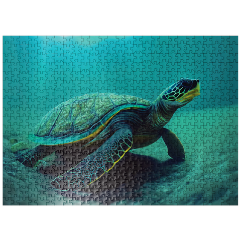 puzzleplate Sea Life Photography: Sea Turtle Serenity 500 Jigsaw Puzzle