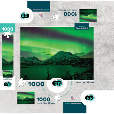 Nature Photography: Northern Lights Arctic Light Showers 1000 Jigsaw Puzzle box 3D Modell