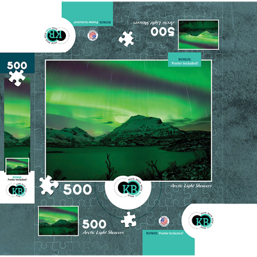 Nature Photography: Northern Lights Arctic Light Showers 500 Jigsaw Puzzle box 3D Modell