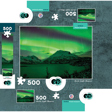 Nature Photography: Northern Lights Arctic Light Showers 500 Jigsaw Puzzle box 3D Modell