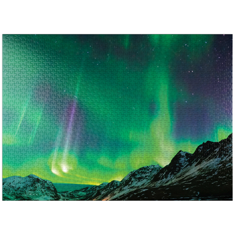 puzzleplate Nature Photography: Glacial Northern Lights 1000 Jigsaw Puzzle