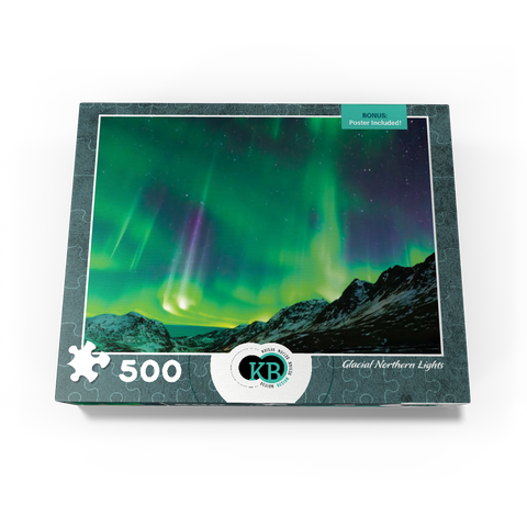 Nature Photography: Glacial Northern Lights 500 Jigsaw Puzzle box view3