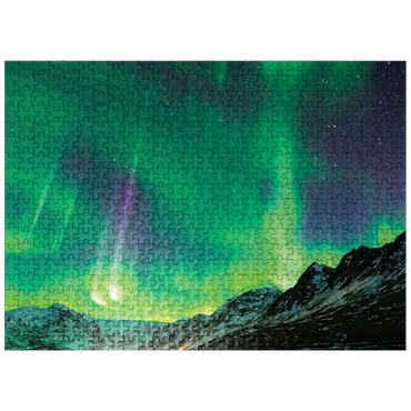 puzzleplate Nature Photography: Glacial Northern Lights 500 Jigsaw Puzzle