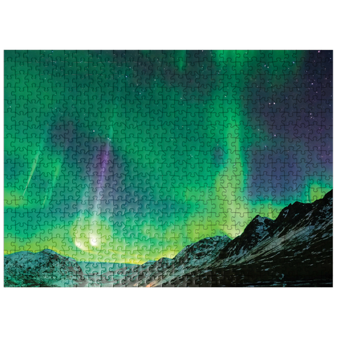 puzzleplate Nature Photography: Glacial Northern Lights 500 Jigsaw Puzzle