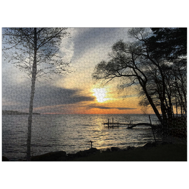 puzzleplate Nature Photography: Minnesota Sunset Mille Lacs Lake 1000 Jigsaw Puzzle