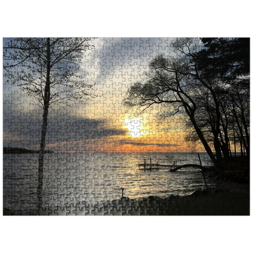 puzzleplate Nature Photography: Minnesota Sunset Mille Lacs Lake 500 Jigsaw Puzzle