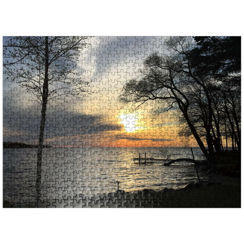 puzzleplate Nature Photography: Minnesota Sunset Mille Lacs Lake 500 Jigsaw Puzzle