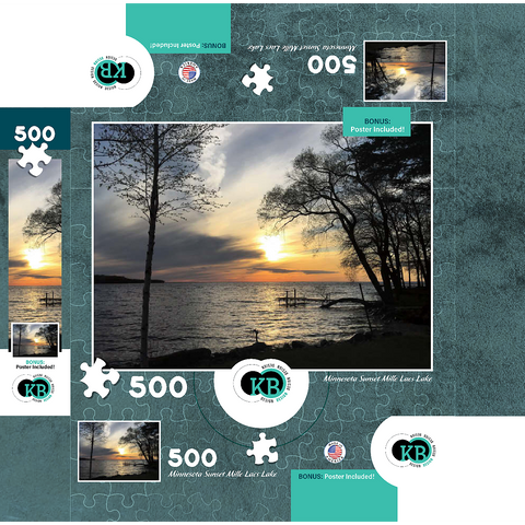 Nature Photography: Minnesota Sunset Mille Lacs Lake 500 Jigsaw Puzzle box 3D Modell