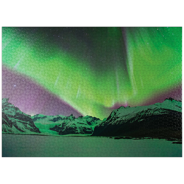 puzzleplate Nature Photography: Northern Lights Mountain Lights Majesty 1000 Jigsaw Puzzle