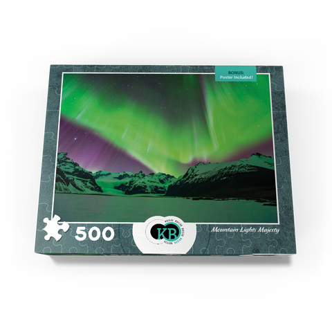 Nature Photography: Northern Lights Mountain Lights Majesty 500 Jigsaw Puzzle box view3