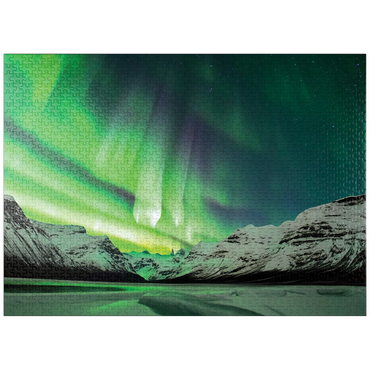 puzzleplate Nature Photography: Northern Lights Psychedelic Tundra 1000 Jigsaw Puzzle