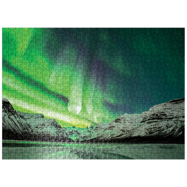 puzzleplate Nature Photography: Northern Lights Psychedelic Tundra 500 Jigsaw Puzzle