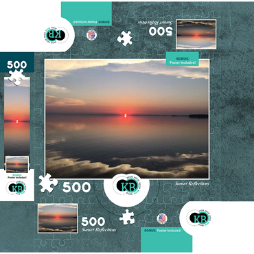 Nature Photography: Sunset Reflections 500 Jigsaw Puzzle box 3D Modell