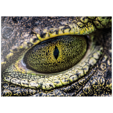 puzzleplate Macro Photography: Alligator Stare Reptile Eye 1000 Jigsaw Puzzle