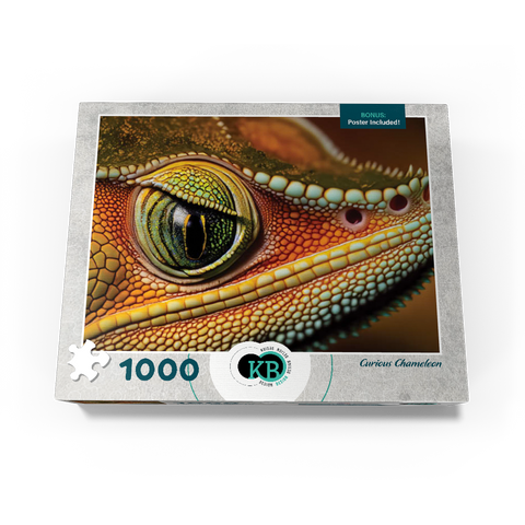 Macro Photography: Curious Chameleon Reptile Eye 1000 Jigsaw Puzzle box view3