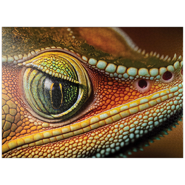 puzzleplate Macro Photography: Curious Chameleon Reptile Eye 1000 Jigsaw Puzzle