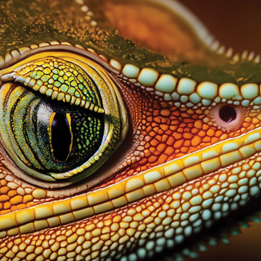 Macro Photography: Curious Chameleon Reptile Eye 1000 Jigsaw Puzzle 3D Modell