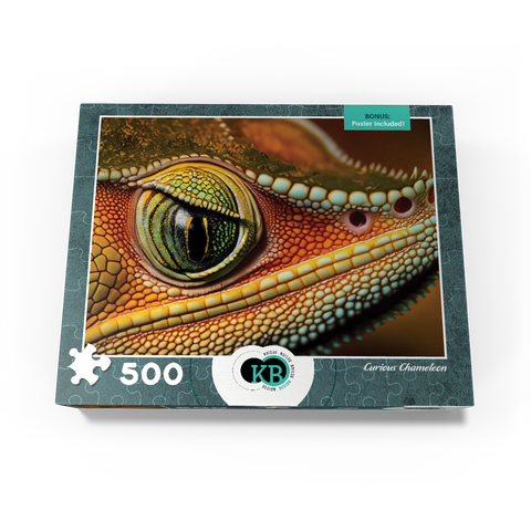 Macro Photography: Curious Chameleon Reptile Eye 500 Jigsaw Puzzle box view3