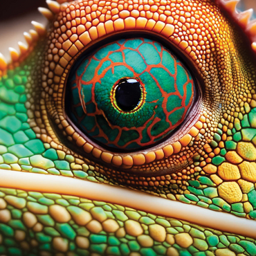 Macro Photography: Inquisitive Chameleon Reptile Eye 1000 Jigsaw Puzzle 3D Modell