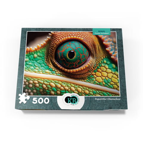 Macro Photography: Inquisitive Chameleon Reptile Eye 500 Jigsaw Puzzle box view3