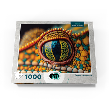 Macro Photography: Pensive Chameleon Reptile Eye 1000 Jigsaw Puzzle box view3