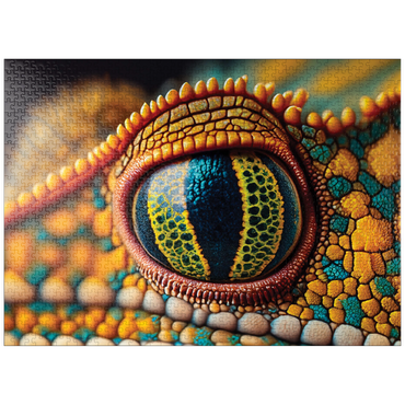 puzzleplate Macro Photography: Pensive Chameleon Reptile Eye 1000 Jigsaw Puzzle