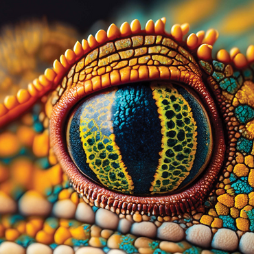 Macro Photography: Pensive Chameleon Reptile Eye 1000 Jigsaw Puzzle 3D Modell