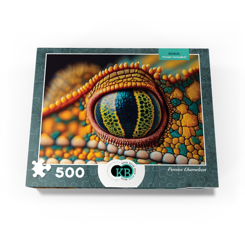 Macro Photography: Pensive Chameleon Reptile Eye 500 Jigsaw Puzzle box view3