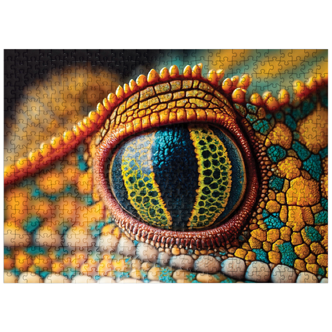 puzzleplate Macro Photography: Pensive Chameleon Reptile Eye 500 Jigsaw Puzzle