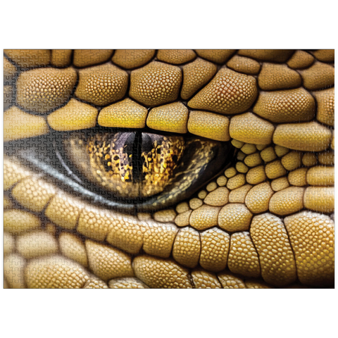 puzzleplate Macro Photography: Sly Stare Snake Reptile Eye 1000 Jigsaw Puzzle