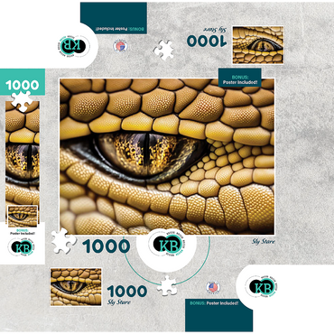 Macro Photography: Sly Stare Snake Reptile Eye 1000 Jigsaw Puzzle box 3D Modell