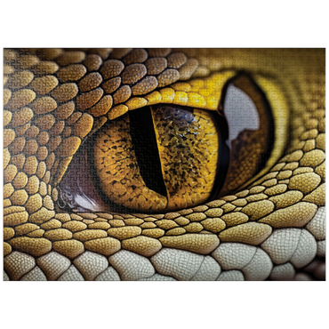 puzzleplate Macro Photography: Stealth Stare Snake Reptile Eye 1000 Jigsaw Puzzle