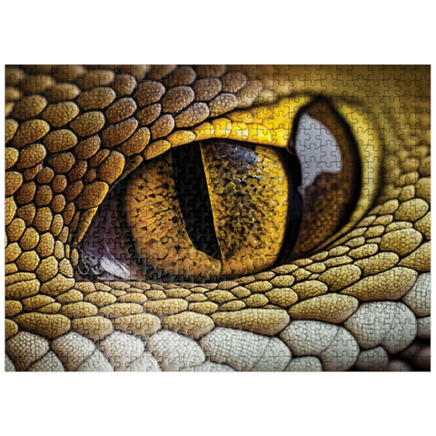 puzzleplate Macro Photography: Stealth Stare Snake Reptile Eye 500 Jigsaw Puzzle