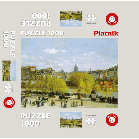 Piatnik: Quai du Louvre, Paris 1000 Jigsaw Puzzle box 3D Modell