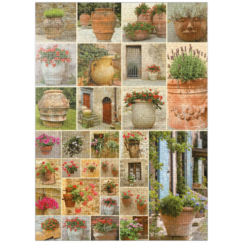 puzzleplate Piatnik: Flower pots 1000 Jigsaw Puzzle