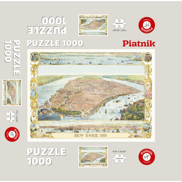 Piatnik: City map of New York, 1853 1000 Jigsaw Puzzle box 3D Modell