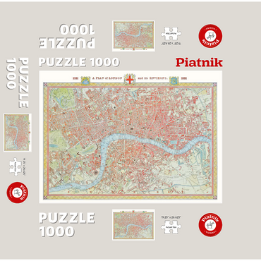 Piatnik: City map of London, 1831 1000 Jigsaw Puzzle box 3D Modell