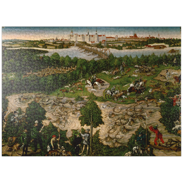 puzzleplate Piatnik: Stag hunt of the Elector Johann Friedrich 1000 Jigsaw Puzzle