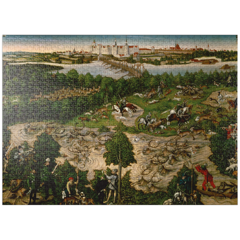 puzzleplate Piatnik: Stag hunt of the Elector Johann Friedrich 1000 Jigsaw Puzzle