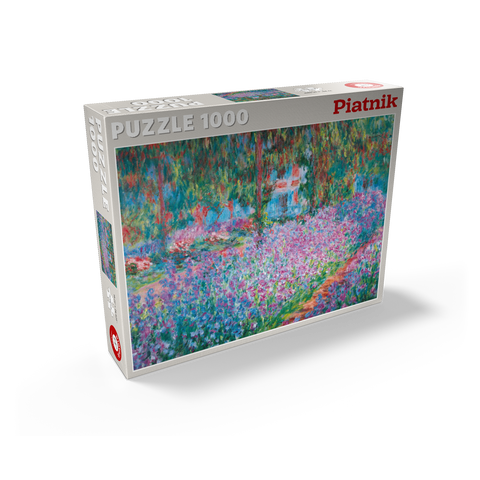 Piatnik: Iris bed in Monet's garden 1000 Jigsaw Puzzle box view2