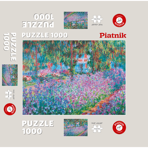 Piatnik: Iris bed in Monet's garden 1000 Jigsaw Puzzle box 3D Modell