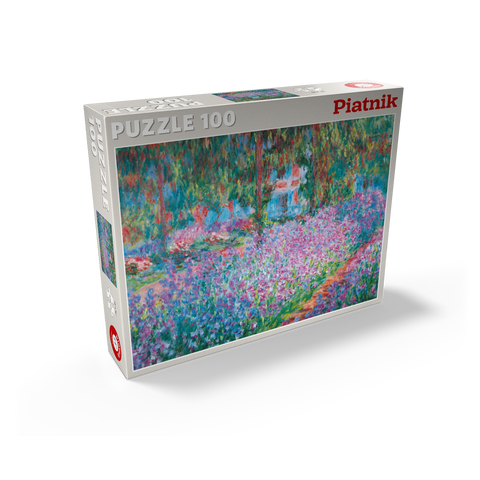 Piatnik: Iris bed in Monet's garden 100 Jigsaw Puzzle box view2