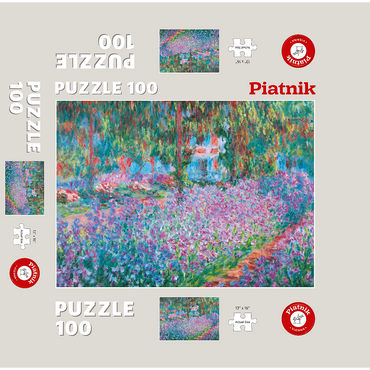 Piatnik: Iris bed in Monet's garden 100 Jigsaw Puzzle box 3D Modell