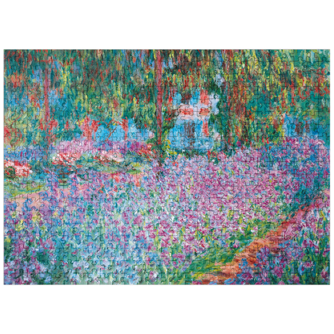 puzzleplate Piatnik: Iris bed in Monet's garden 500 Jigsaw Puzzle