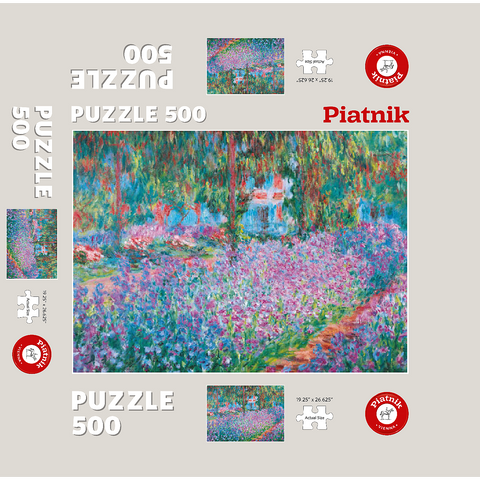 Piatnik: Iris bed in Monet's garden 500 Jigsaw Puzzle box 3D Modell